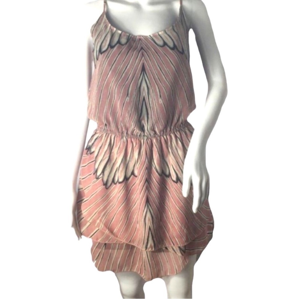 JENNY HAN Pink Dusty Rose Sleeveless Mid Length 100% Silk Lined Dress size XS